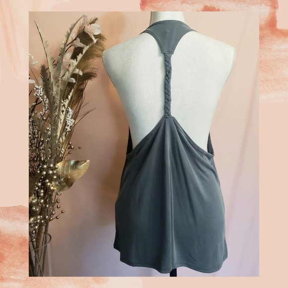 Taylor & Cambria Tops - Braided Razor Back Tank Top Gray